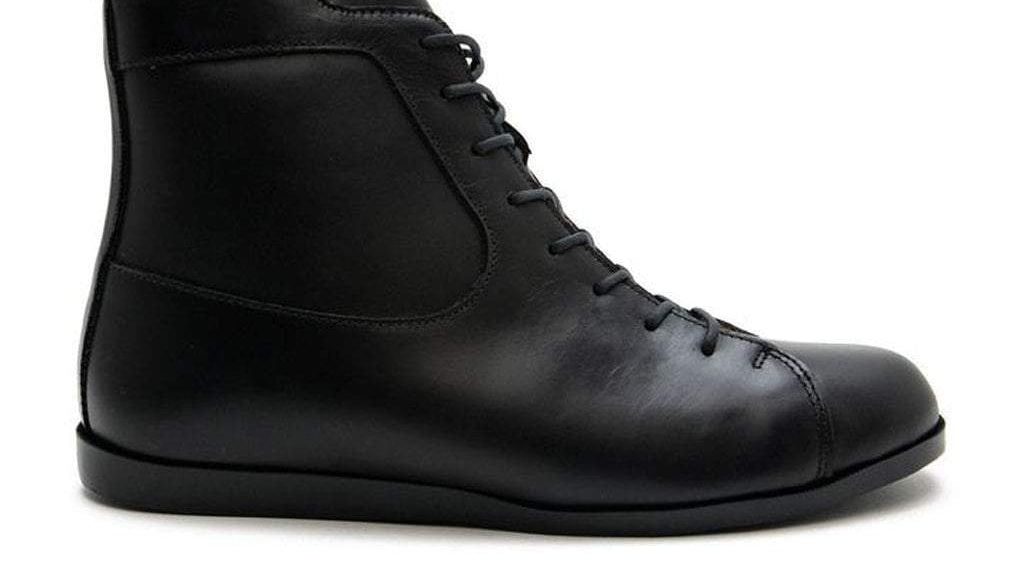 men's black leather zip up boots