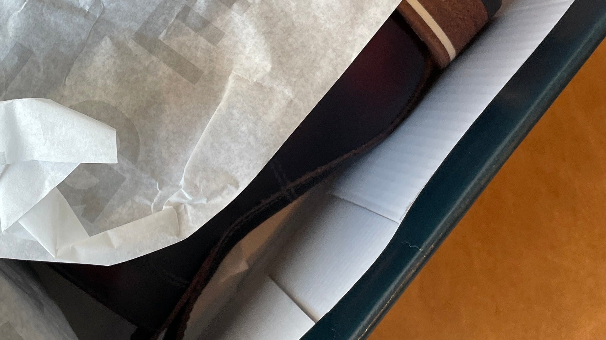 Shoes in a box.