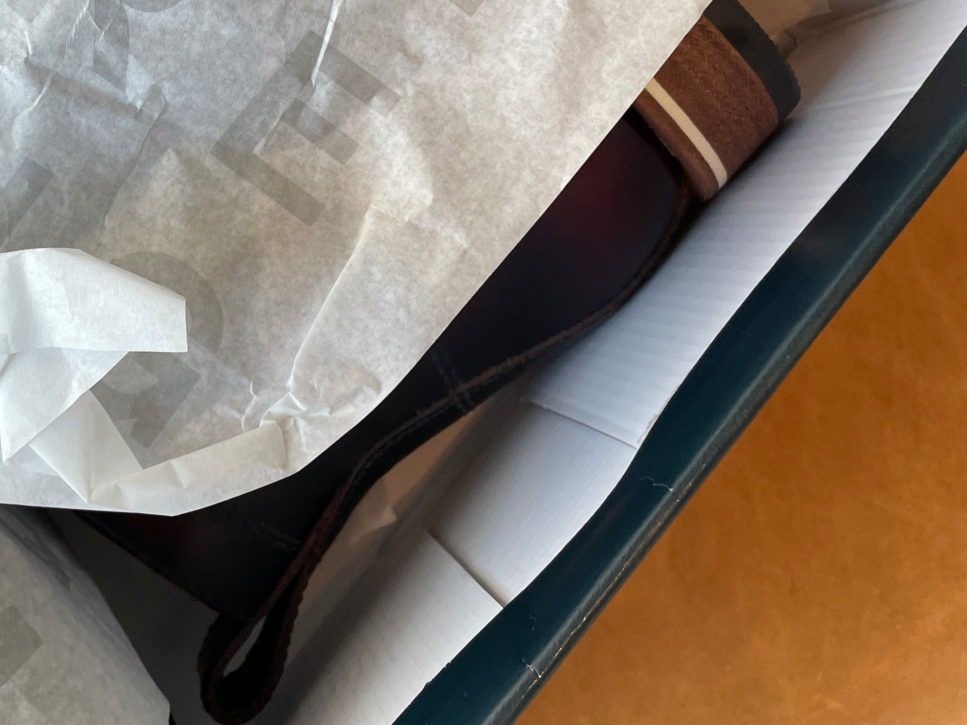 Shoes in a box.