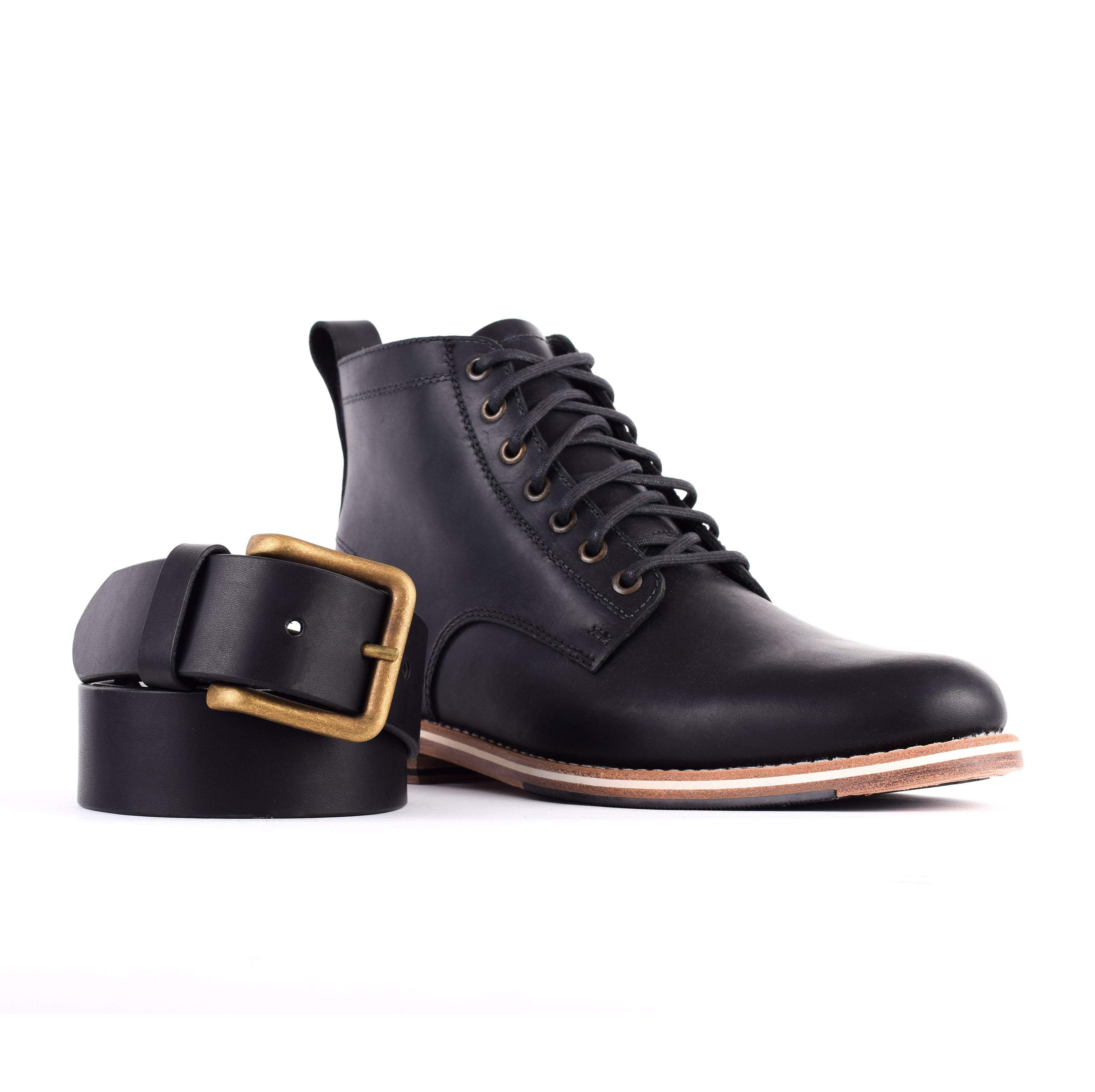 HELM Accessories / Black Brass Buckle Wide Belts