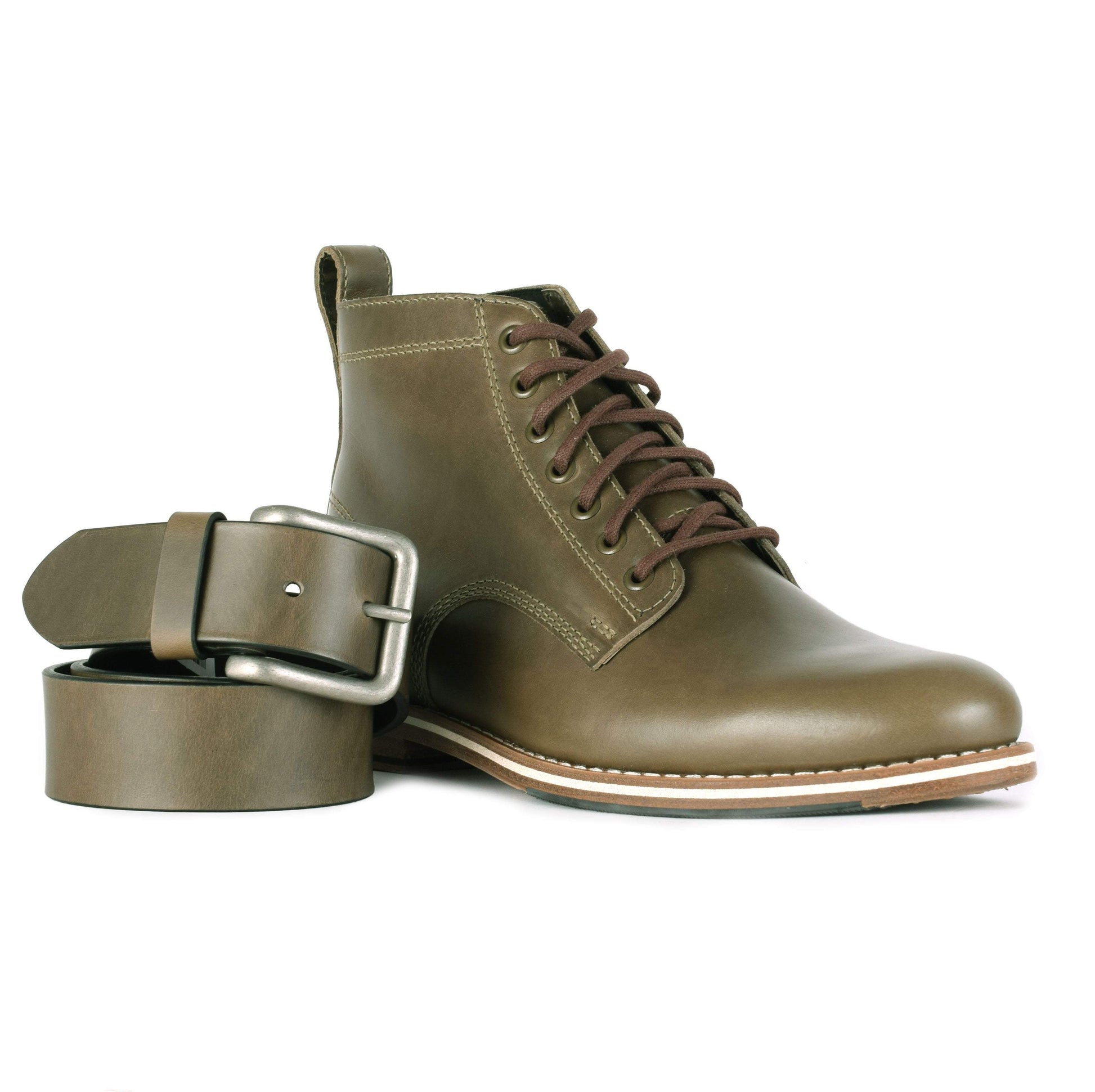 HELM Accessories 30 / Olive Silver Buckle Wide Belts